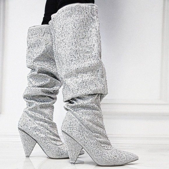 Cape Robbin Shoes - NEW🔥 Dazzling Rhinestone Knee High Boot High Heel
